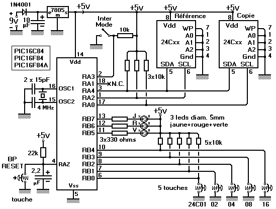 Sch&eacute;ma &eacute;lectrique du dispositif